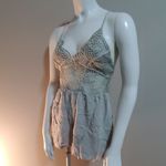 Main Strip  Light Gray Lace Top Romper (Small) Photo 1