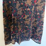 Willow & Clay Floral Print Velvet Burnout Babydoll Mini Dress V-Neck Small Photo 3