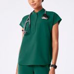 Figs Hunter Green Rafaela Scrub Top XS Photo 0