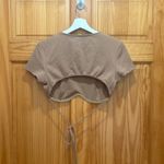 Princess Polly  Size 10 Light Brown Ribbed Underwire Crop Top. Photo 4