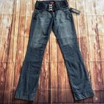 Ilse Studio Ilce Studio Women’s Belted Mid Rise Straight Leg Medium Wash Jeans Size 28” Photo 0