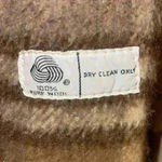 Vintage M Linman wool Burberry pattern Coat Brown Photo 5