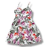 Old Navy  Tropical Floral Print Cami Sundress Fit Flare White‎ Pink Small Photo 13