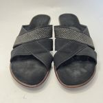Onex Wedge Slip On Sandals Size 8 Black Rhinestone Strappy Lightweight Holiday Photo 2