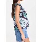 Sea New York Aveline Tie Dye Print Pintucked Tank Top in teal Blue Photo 3