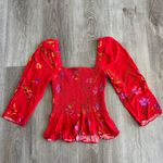 Lovers + Friends Smocked Faye Floral Puff Sleeve Top Photo 6