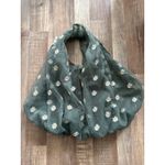 ZARA Embroidered Tulle Daisy Mesh Mini Bucket Bag in Sage Green Photo 1