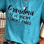 Emery Rose "Grandma is a Mom Without Rules" Graphic Tee Blue Size XL(12) Photo 4