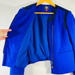 Vince Camuto  Emperor Blue Rough & Refined Vegan Leather Blazer Jacket Photo 3