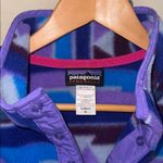 Patagonia Fleece Jacket Women M Purple Blue Synchilla Snap-T Aztec Geometric Photo 3