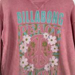 Billabong  Pink Peace Love Graphic Sweatshirt Distressed Women's Size L Photo 6