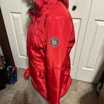 Steve Madden Madden NYC Red Womens Medium Hooded Puffer Parka Photo 1