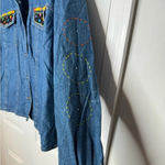 Liz Claiborne CRAZY HORSE Vintage Funky Artsy Embroidered Denim Jean Jacket Photo 7