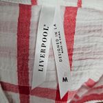 Liverpool  Red & White Plaid Lightweight Mandarin Collar Pullover Size Medium Photo 5