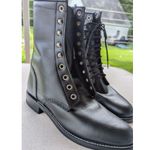 Justin Women's  Black Leather Lace Up Boots with Brown Soles Size 6 Photo 1