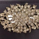 Navy Blue Satin Matte Finished Rhinestone Embellished Crossbody Clutch Purse Photo 1