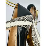 Gucci  Black Leather and Neutral Snakeskin Block Heel Pumps size 37 Photo 10