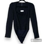 ZARA  size small long sleeve textured body suit square neck side zipper snaps Photo 0