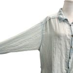 Free People  Western Relaxed Oversized Stripe Button Front Shirt size XS Photo 2