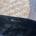ZARA  black high rise denim‎ shorts w/ waist tie Photo 5