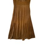 Line Dot Brown Velvet Ruffle Midi Dress Winter Feminine Cocktail Holiday S Photo 7