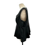 Torrid  Black Faux Leather Lace-Up Peplum Top Plus Size‎ 1X Photo 5