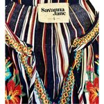 Beautiful Savanna Jane Sleeveless Striped Floral Embroidered Boho Top Small Blue Photo 4