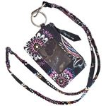Vera Bradley - Floral Black and Pink ID Holder with Lanyard-nwot Photo 0