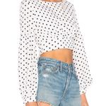by the way. SUPERDOWN Yasmin Tie Back Crop Top Polka Dot Long Sleeve Photo 2