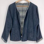 Eileen Fisher Open Front 100% Organic Cotton Denim Jacket Photo 2