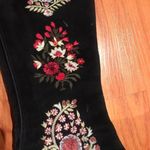 Oscar de la Renta Floral Print Suede Knee High Boots Photo 3
