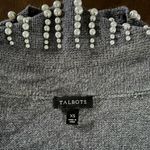 Talbots Women’s  Sabrina Cashmere Blend Pearl Beaded Gray Tunic Sweater XS Photo 3