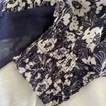 Socialite Navy Floral Sheer Long Sleeve Bodysuit Photo 7