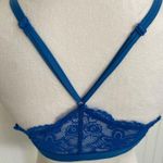 Aerie Lace Racerback Cross Back Lined Bralette Bra Lingerie Cobalt Blue Size M Photo 5