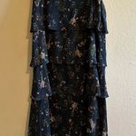 Maeve  x Anthropologie Tiered Blue Floral Maxi Skirt Photo 0