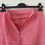 ZARA Red Gingham Hi-Rise Midi Skirt Size Small Photo 9