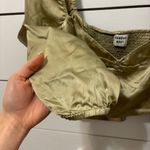 Aritzia Sunday Best Billie Satin Crop Top Gold Size 2 Photo 3