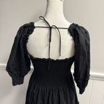 Hill House Nesli Nap Dress Short Puff Sleeve Swiss Dot Tiered Midi Black Small S Photo 8