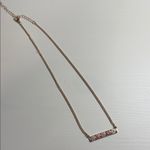 LC Lauren Conrad Lauren Conrad LC Elegant Pink and Gold Bar Necklace Floral Photo 1
