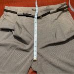 Loft Petites High Waist Wide Leg Cropped Pants Grey with belt - Size 12P Photo 6