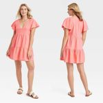 Universal Threads 🆕 Universal Thread Linen Blend Flutter Short Sleeve Mini Skater Dress Photo 1