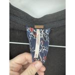 Free People Medallion Bohemian Blouse Women M Black Retro Floral Relaxed Retro Photo 3