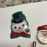 Lot Of 3 Costume Brooch Pins Christmas Holiday 2 Handmade Santa Snowman Etc Photo 2