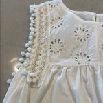 Rain & Rose White Sleeveless Top with Eyelet Details and Tassels size XL Photo 1