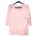 The Loft Light Pink Solid 3/4 Sleeve Crew Neck Pullover Sweater Photo 0