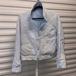 Vintage IZZI Jacket Blue PIN STRIP Women's Size MEDIUM Photo 6