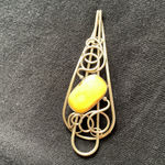 Beautiful genuine amber hair pin 💖 Gold Photo 2