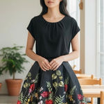 Sherri Hill Black Floral Skirt Beautiful Size 8 Women’s Photo 0