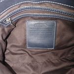 Coach Bleeker Flap Purse Handbag 90s Navy Blue Black Canvas Leather Vintage Photo 1