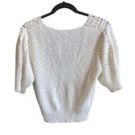 Steve Madden NWT Darcia Ivory Textured Knit Short Sleeve Sweater. Size Large Photo 5